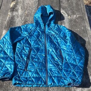 Outdoor Research Helium 
ultralight hooded puffer jacket